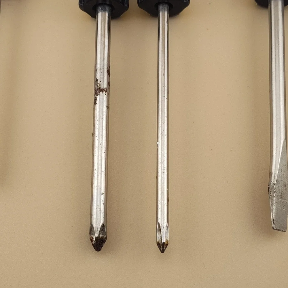 Stanley no brand Made in USA screwdriver lot of 6 flathead phillips yellow black